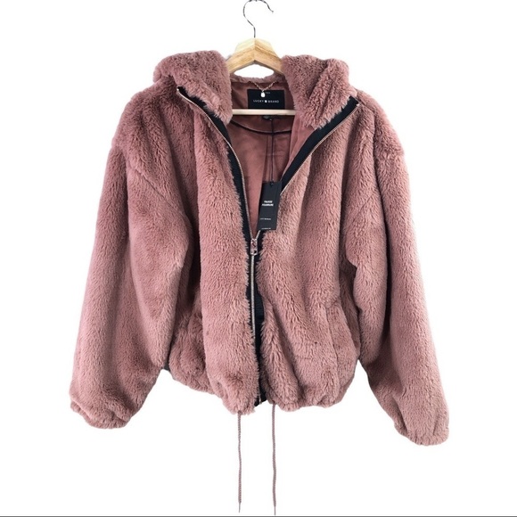 NWT - Lucky Brand - Faux Fur Mauve Jacket - S/P - Picture 1 of 8
